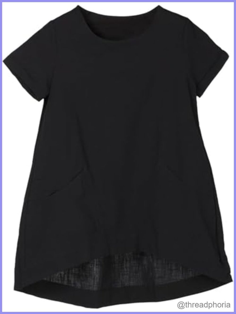 Cotton Linen Short Sleeve Tunic Top with Pockets Casual Shirt